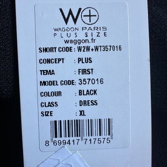 Waggon Paris Black & Gray Chevron Pattern Plus Size Sweater Dress 14 / XL NWT - Picture 8 of 12